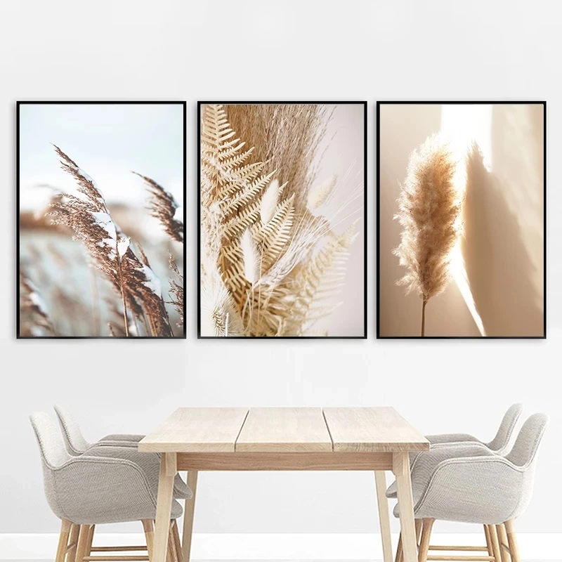 

Modern Wall Art Print Reed Paintings Dried Flowers Posters Nordic Canvas Painting Landscape Wall Pictures For Living Room Decor