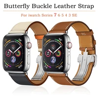 high end leather strap for apple watch 7 6 5 4 3se band sports breathable bracelet wristband for iwatch 44mm 40mm 42mm 38mm belt