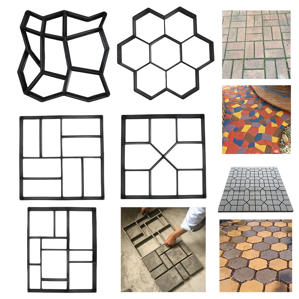 

DIY Path Maker Paver Molds Stone Brick Concrete Mold Concrete Cement Walk Garden Path Paving Paver Reusable Patio Molds Paviment