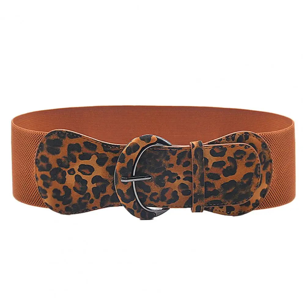 

Trendy Waist Strap Stretch Waist Belt Leopard Print No Constraint Waistband Decorative