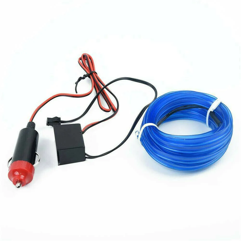 

5m 16FT Auto Car Interior Atmosphere Wire Strip 12V Blue Light LED Decor Lamp Accessories Decoration Interior Light Parts