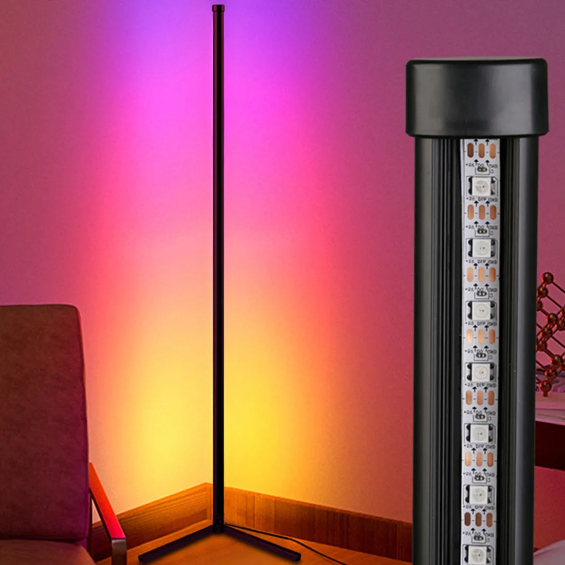 9W RGB LED Floor Lamp Indoor Home Decoration Modern Corner Living Rome Art Decor Atmospheric Standing Stand Lighting - купить по