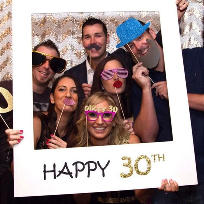 

30TH Birthday Party Decoration Paper Frame Photography Props Party Backdrop Decor Photo Booth Props Photo Frame for Birthday