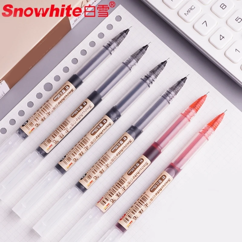 

10pcs Fine Point Signing Pen Straight Liquid Writing Pen Ballpoint Pen Durable