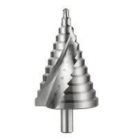 6 60mm step drill bit spiral groove pagoda hole cutter metal sheet cone drill bit triangular shank step hole opener reamer
