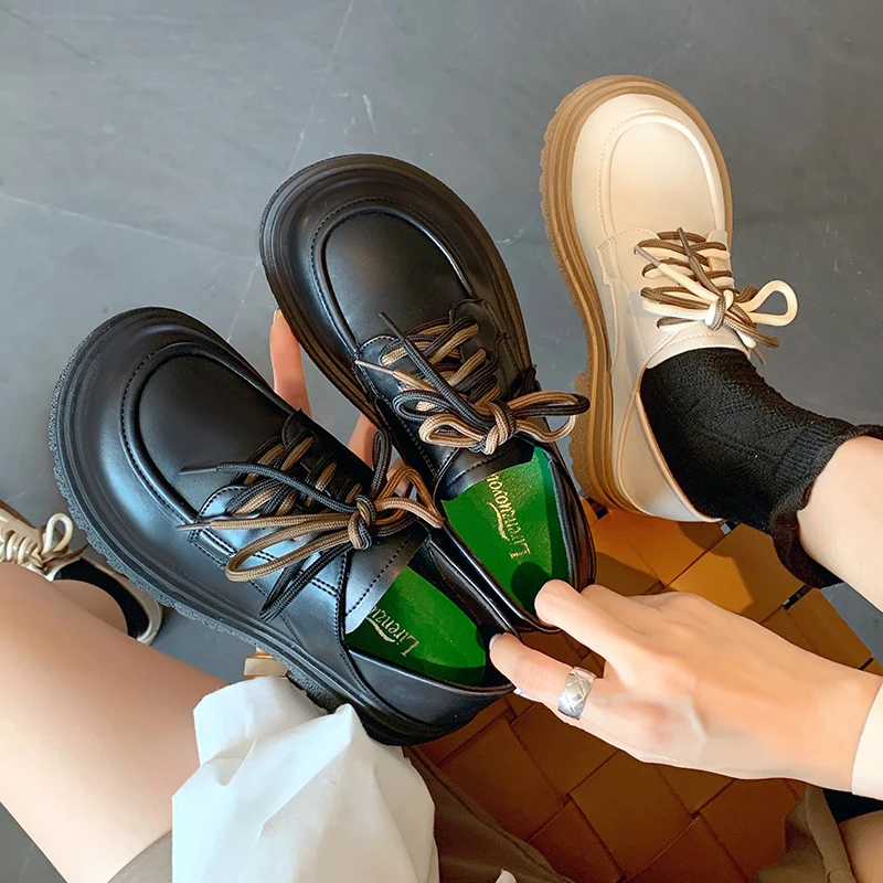 

Туфли дерби женские на платформе, лоферы, круглый носок, Винтажная обувь в стиле Харадзюку, Лолита, Туфли Мэри Джейн, s