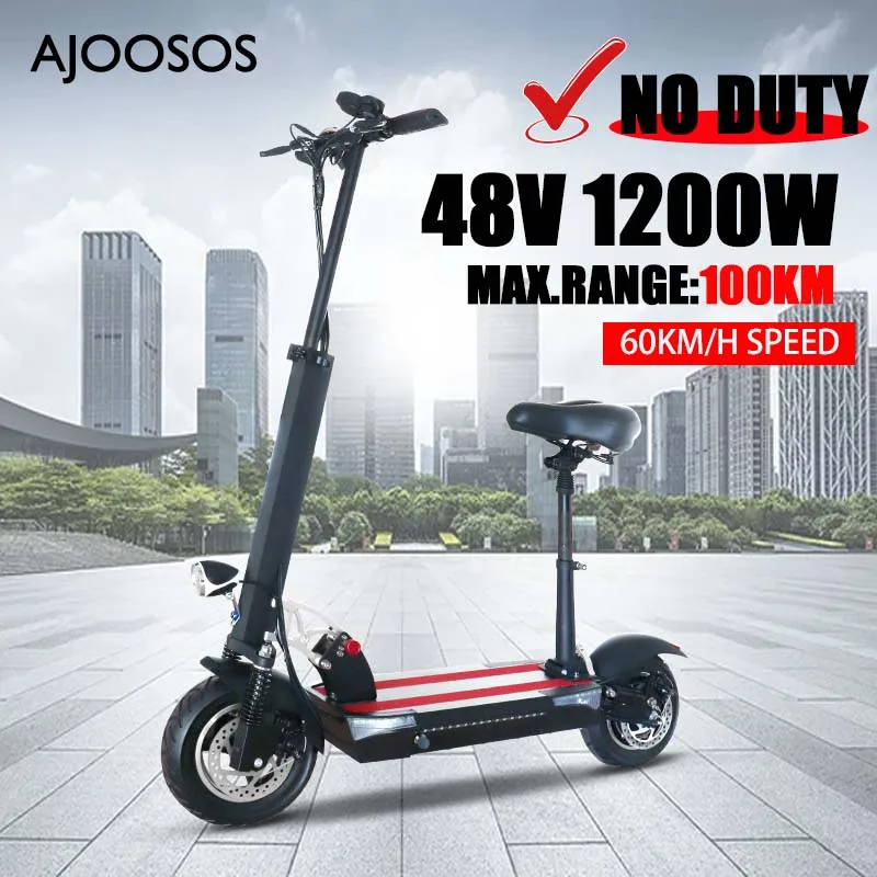 

Best Deal Electric Scooter 100KM Long Range Electric Scooters for Adults 60KM/H Max Speed 1200W 48V 26AH Patinete Elétrico