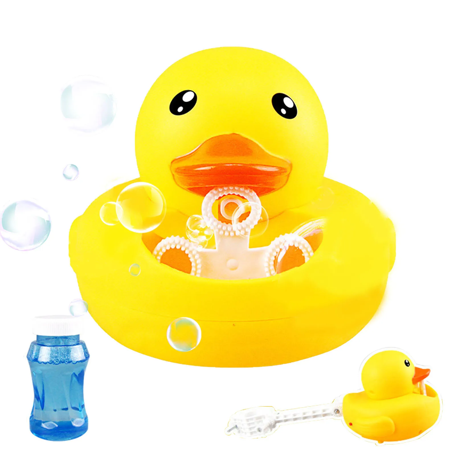 

Cute Duck Bicycle Bubble Blower Toys for Children Automatic Bubble Machine Summer Outdoor Bubble Maker with Music and Light