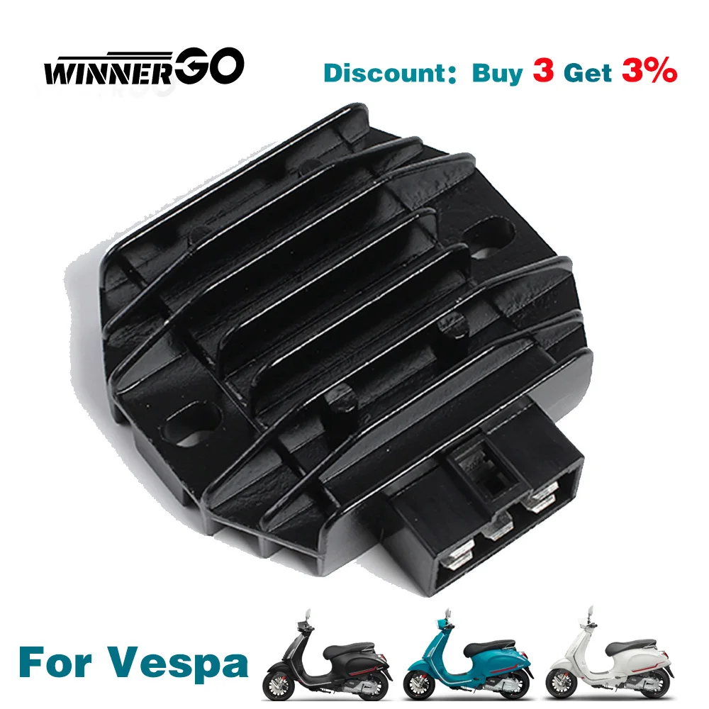 

WINNERGO Motorcycle Voltage Regulator Rectifier For Vespa GT 200 LX125 S 125 LXV 125 ET4 150 LX 150 Primavera 150ie 3V 58090R