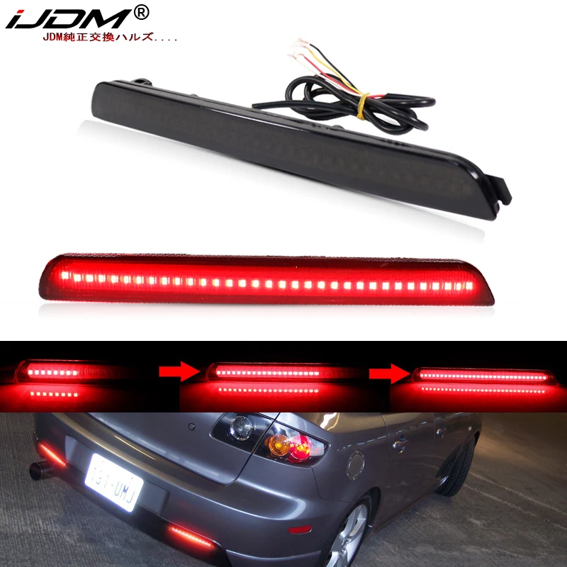 iJDM Full LED Bumper Reflector Lights For 2004 - 2009 Mazda 3 / Mazdaspeed3 ,For Tail/Brake,Turn Signal Lights & Rear Fog Lamps