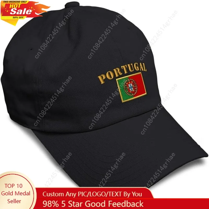 Фото Мягкая бейсболка с вышивкой, кепка в стиле Dad Hat с вышивкой флага Португалии, мужская и женская бейсболка из хлопка №1