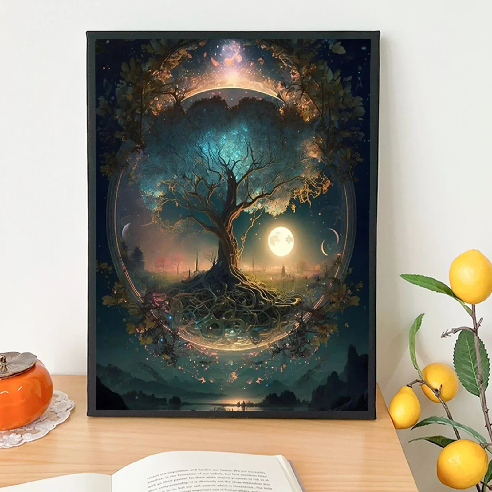 126758 Набор красок по номерам сделай сам для взрослых — дерево акриловая цифровая