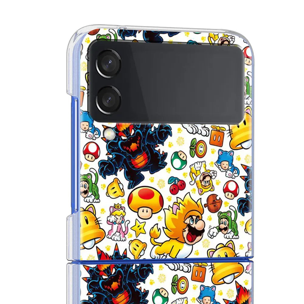 Игровой чехол Super Mario для Samsung Galaxy Z Flip 3 5G прозрачный жесткий сотового телефона ZFlip3