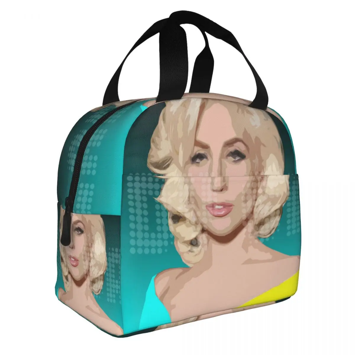 Lady Gaga Lunch Bento Bags Portable Aluminum Foil thickened Thermal Cloth Lunch Bag for Women Men Boy