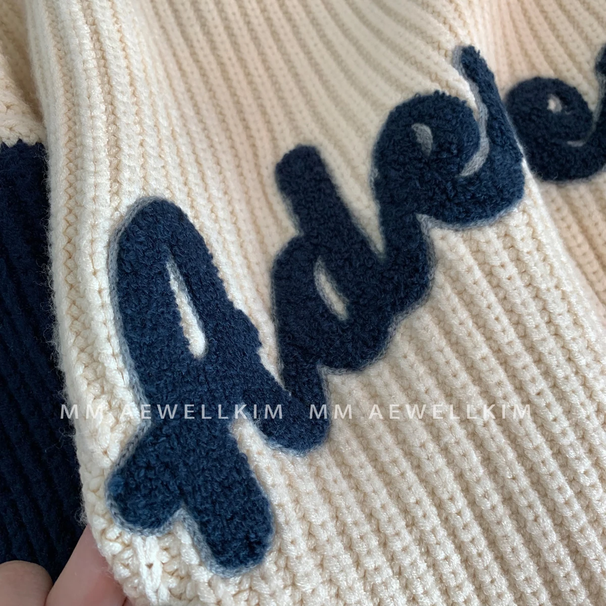 Ader error autumn and winter niche design Relaxed men and women Slouchy contrast color stitching Super beautiful sweater
