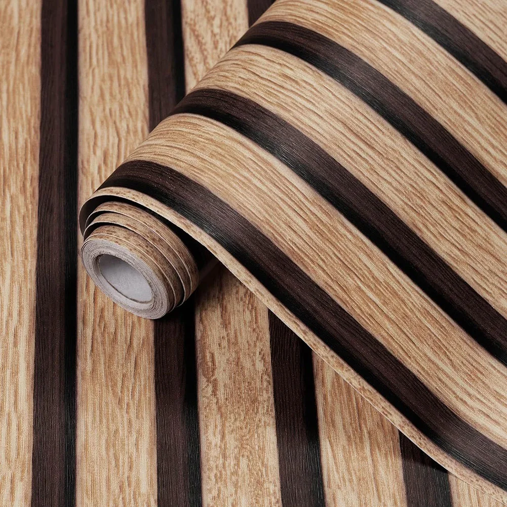 Большой рулон фона для украшения дома обои стола шкафа деревянные полосы