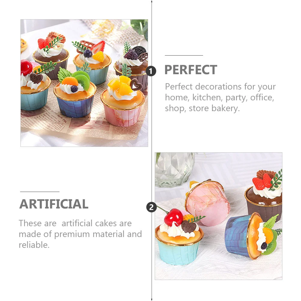 

Cakeartificial Fake Simulation Model Dessert Cupcake Cupcakes Realistic Props Cakes Faux Toy Toys Models Decor Display Kitchen