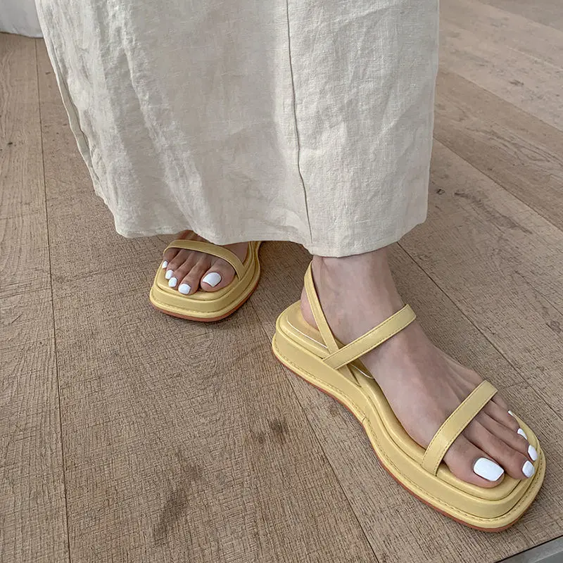 

2022 Elegant Open Toe Sandals Women Casual Flats Heel Ladies Ankle Strap Shoes High Quality Sandal Summer Mujer