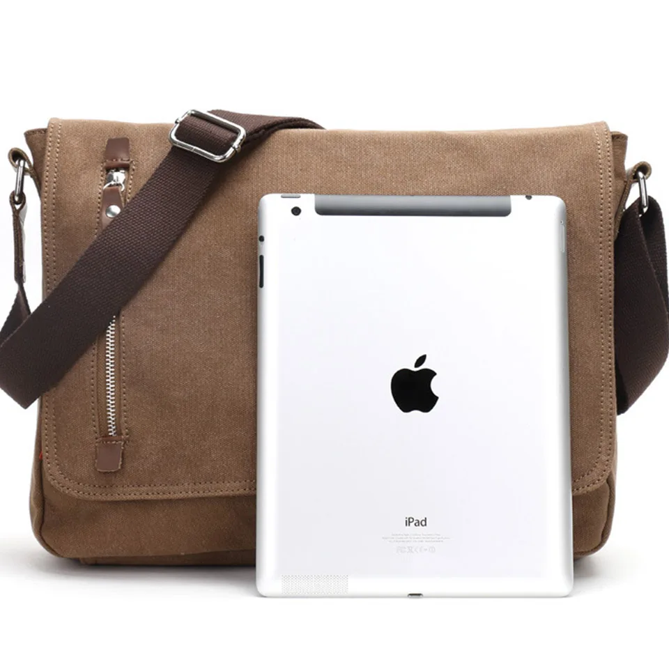 Trendy New Canvas Bag Men's American Luxury Brand Design Horizontal Retro Travel Messenger Shoulder Bag Student Schoolbag M309