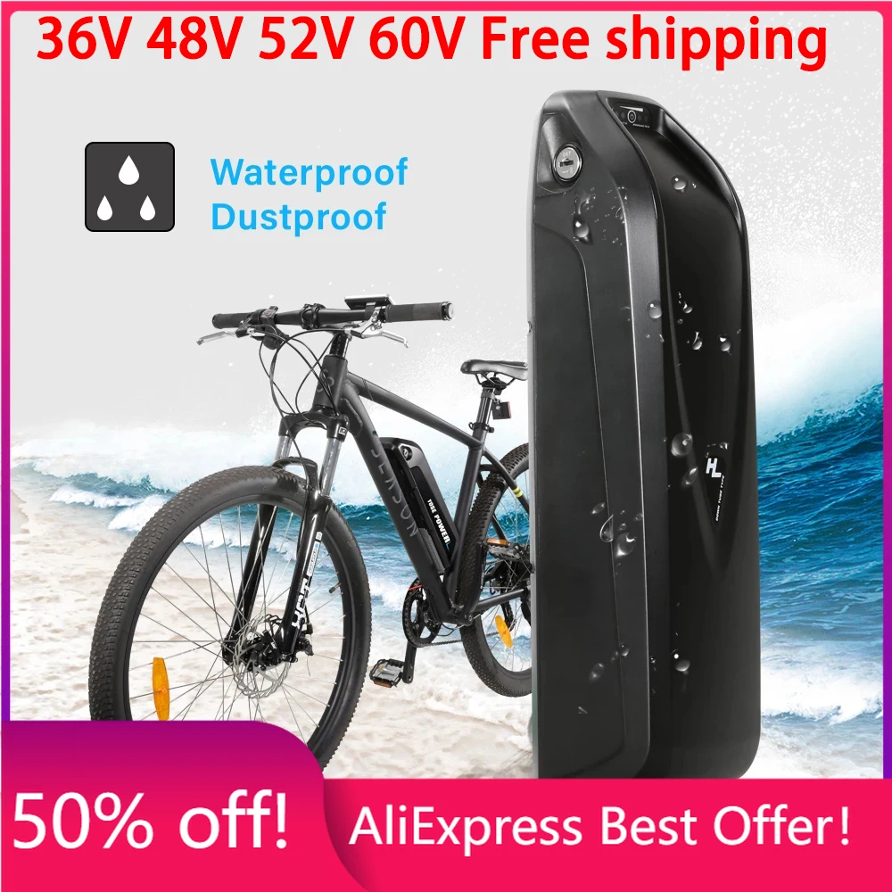 

Original 48V Battery 48V 20AH 52V ebike Battery 36V Hailong Max 40A BMS 350W 500W 750W 1000W 1500W 18650 Cell BBS02 BBS03 BBSHD