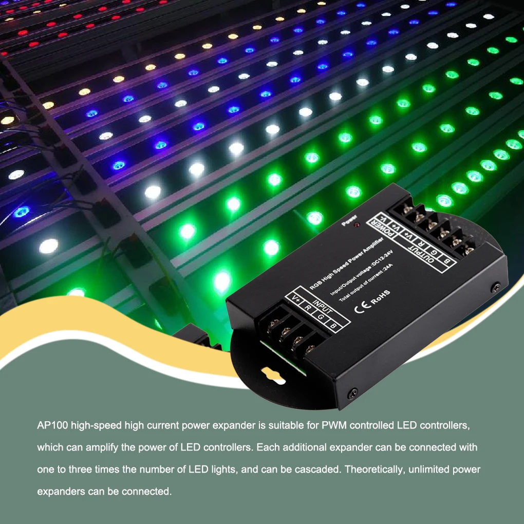 

RGB Amplifier Home Light Strip Power Repeater DC 12-24V Controller