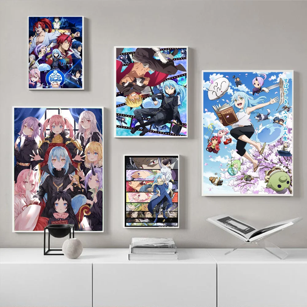 Tensei Shitara Slime Datta Ken DIY Sticky Poster Vintage Room Bar Cafe Decor Home