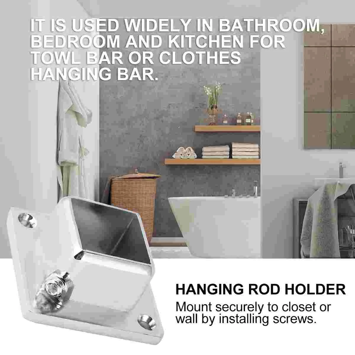 

Closet Rod Holder Pole Supportshanging Stainless Steel Holders Clothes Stick