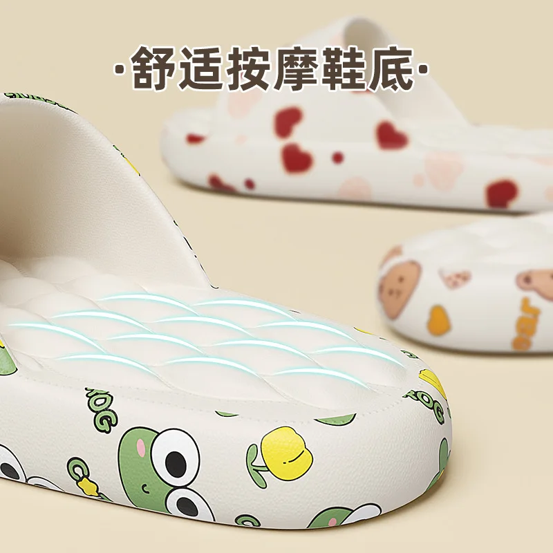 New Fashion Sandals Women Thick Platform Slippers Soft Sole EVA Non-Slip Home Bathroom Slides Men Summer Flip Flops Beach Shoes