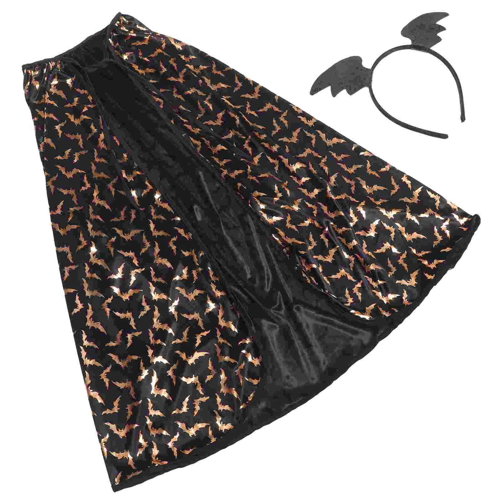 

1 Set Halloween Party Cloak Halloween Party Headband Decorative Cape Little Girl Headband