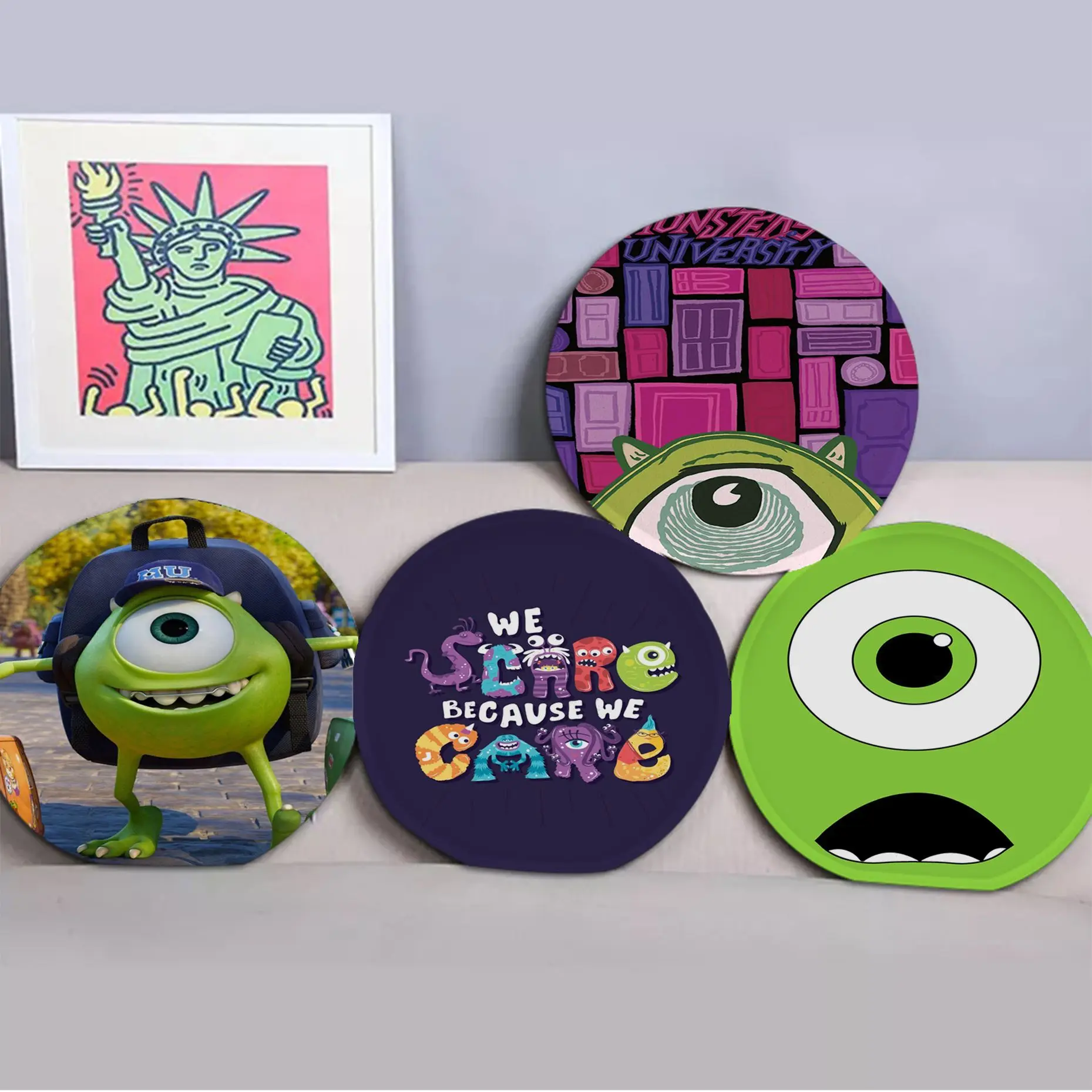 

Disney Cartoon Monsters, Inc Round Fabric Cushion Non-slip Living Room Sofa Decor Students Stool Tatami Office Chair Mat Pad