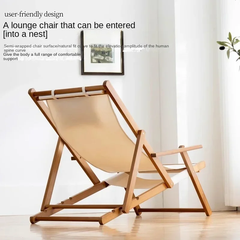 Klappbare tragbare Stühle Massivholz Lounge Stuhl Balkone Home Freizeit Открытый Leinwand Liegestühle Кемпинг