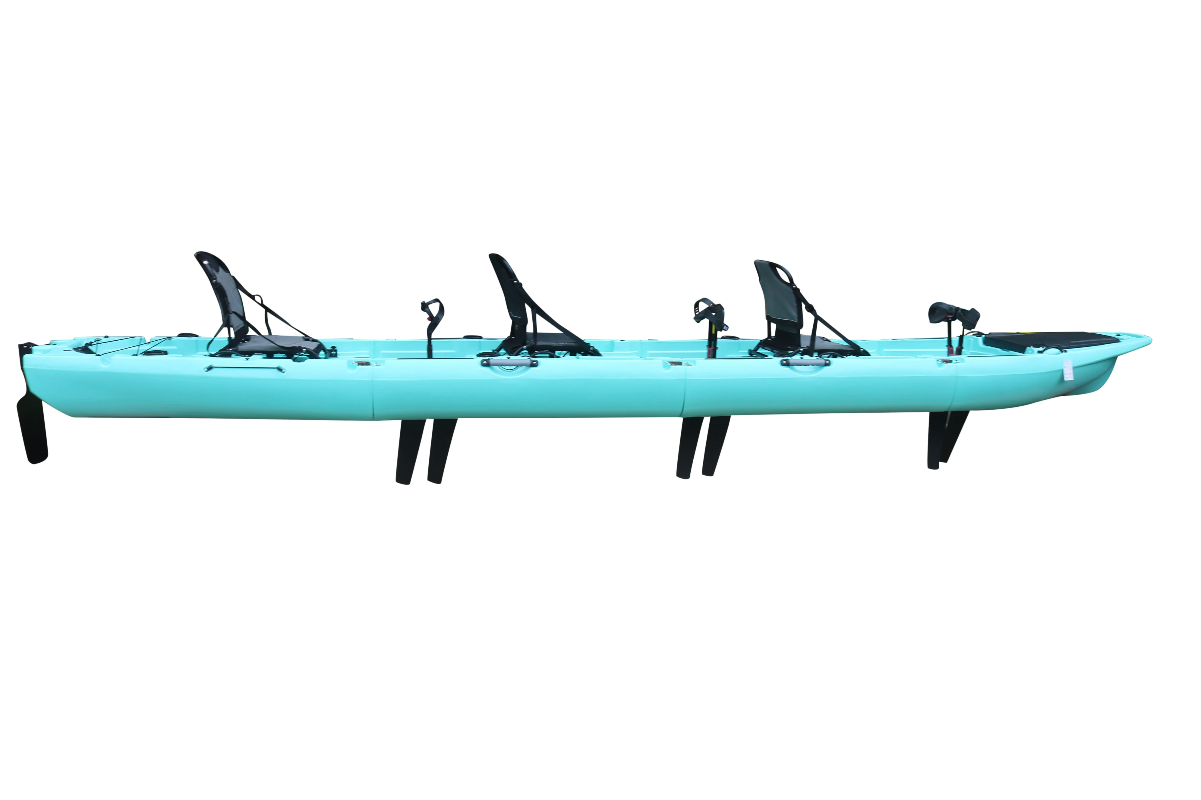 Фото Модульный педальный рыболовный каяк из HDPE-пластика, 18,6 футов, 4-секционный, разборный, легко устанавливается и транспортируется, новый дизайн №2
