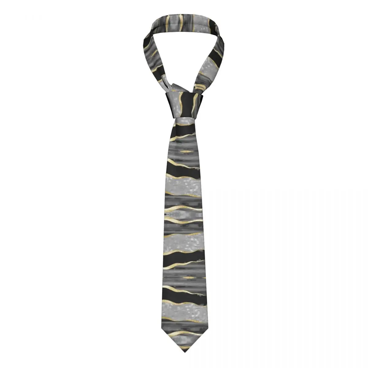 

Black Gray White Gold Marble Men Women Neckties Skinny Polyester 8 cm Wide Modern Neck Ties for Shirt Accessorie Gravatas Office