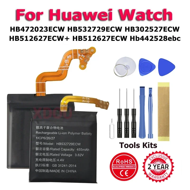 Аккумулятор HB472024ECW HB512627ECW для браслета Huawei Watch Band Honor Glory GS 5 1 2 3 GT2 GT3 42 мм 46 FIN-B19 Pro 4G