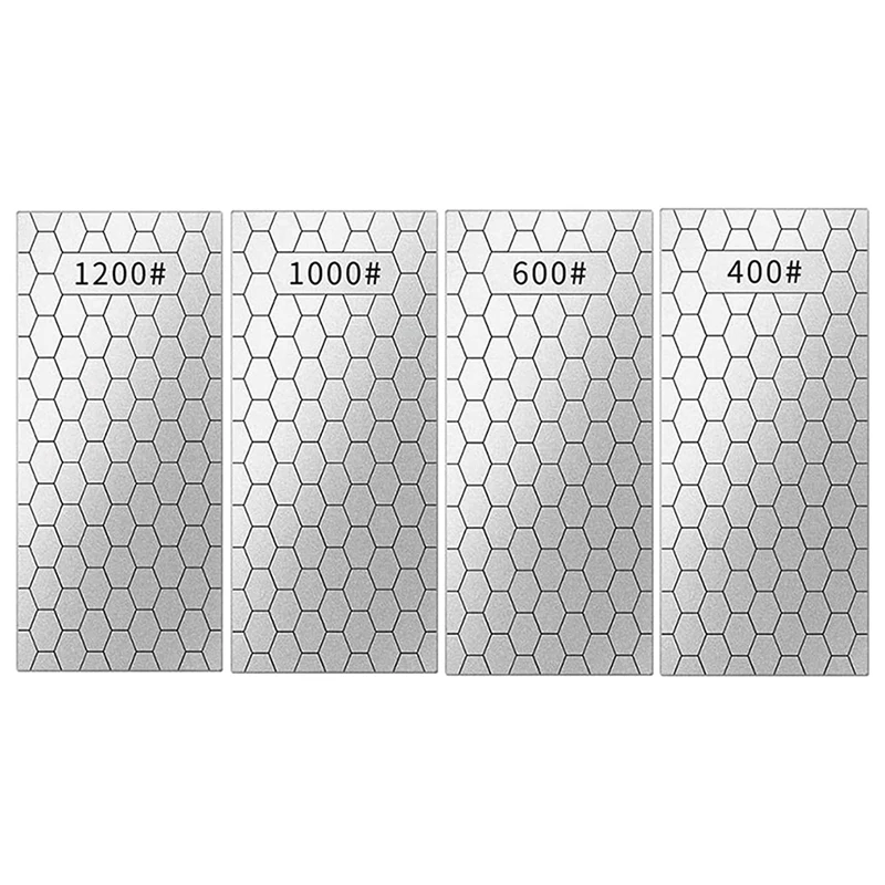

Diamond Sharpening Stone, 400/600/1000/1200 Grit Honeycomb Surface Trend Diamond Stones Set For Kitchen Blunt
