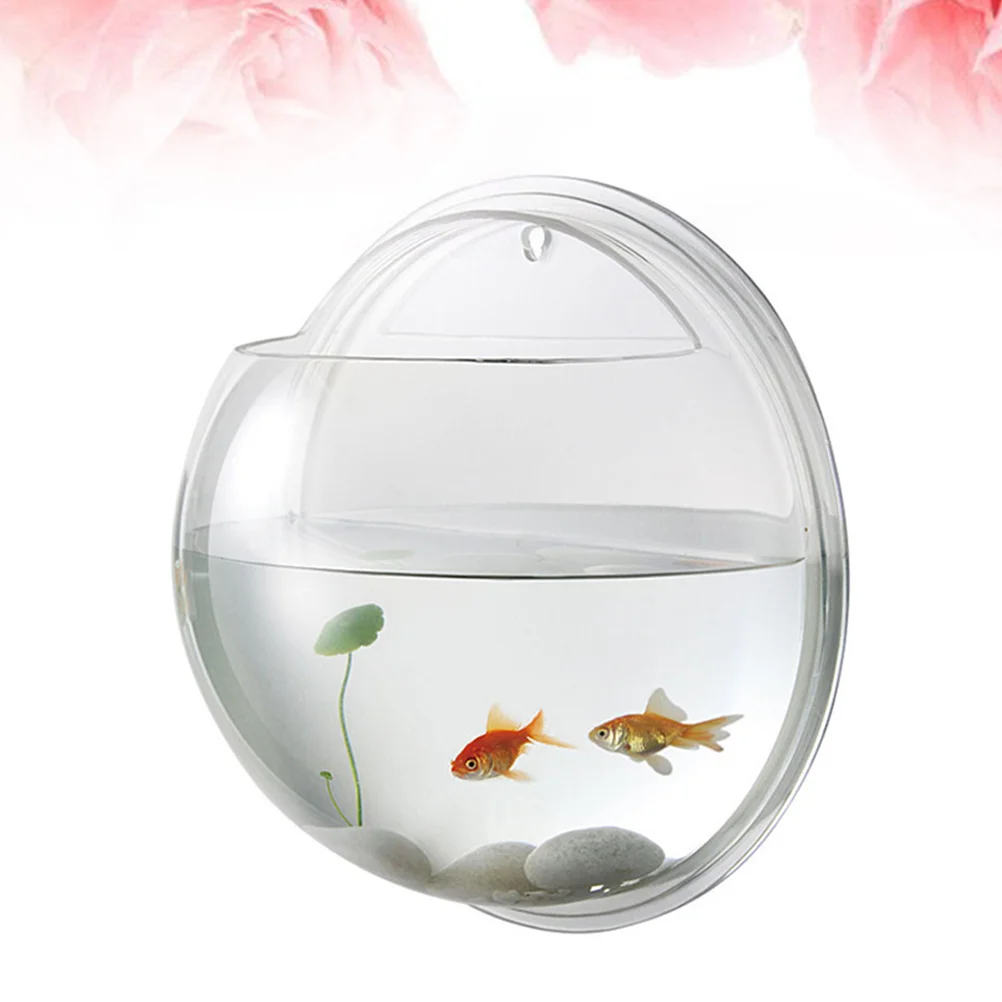 

Wall Tank Aquarium Bowl Hanging Acrylic Mounted Tanks Pot Betta Bowls Bubble Supplies Mount Flower Vase Planter Transparent Air