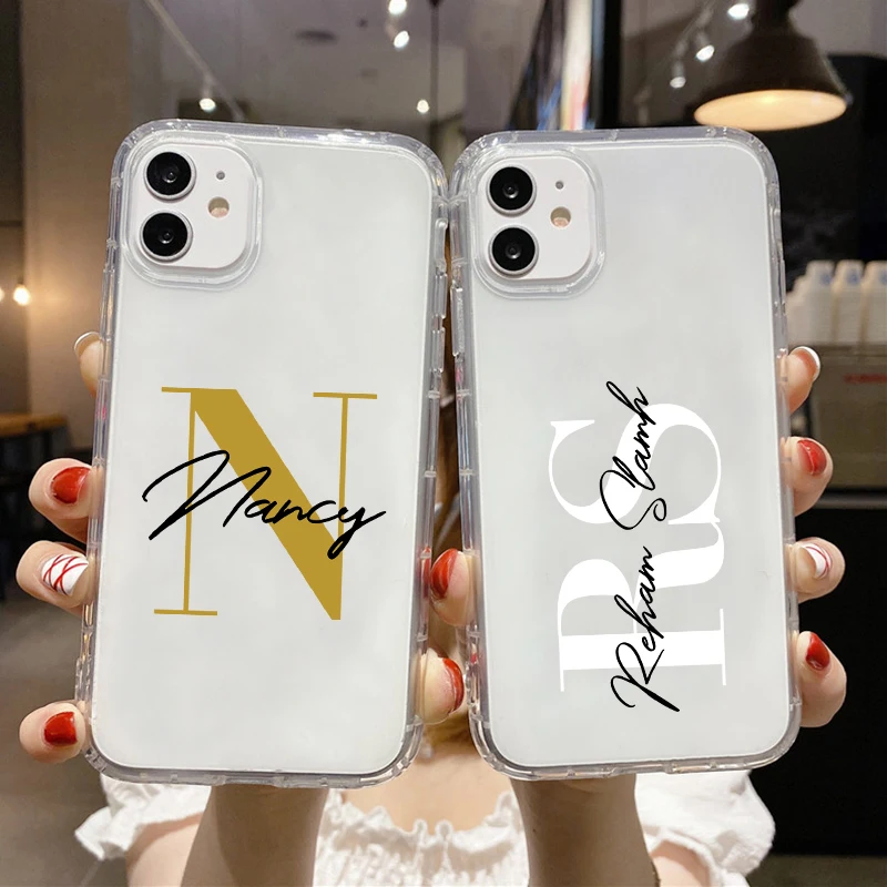 

Custom Name Initial letter DIY Case For Huawei P40 Lite P30 Pro P Smart Z 2021 Y6P Y8P Y9S Y6 Y7 Y9 Prime 2019 Phone Case Clear