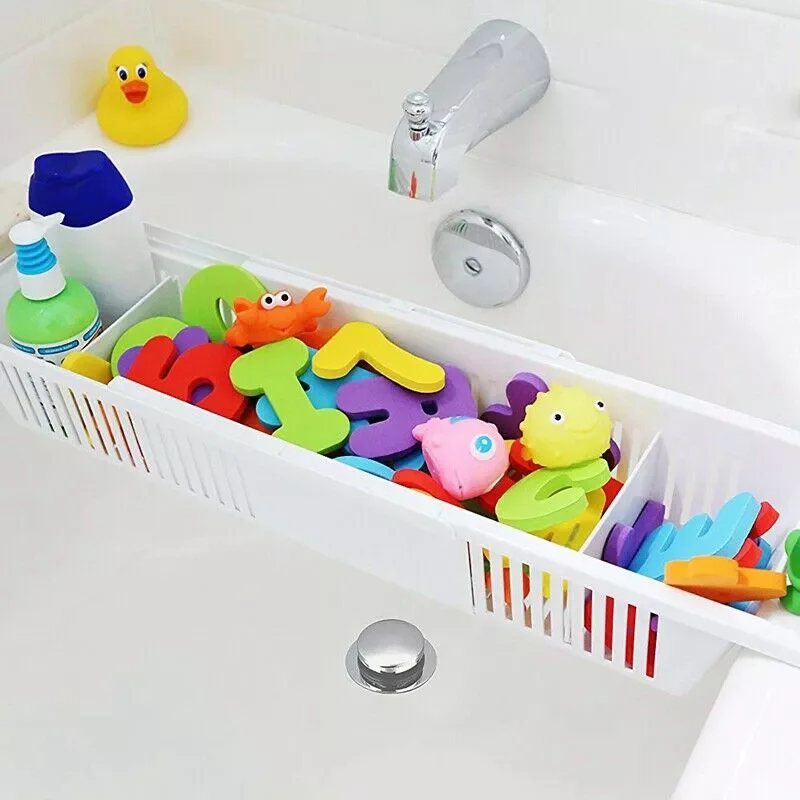 

2022 Retractable Multifunction Bathroom Storage Bracket Drain Shelf Rack Bath Toys Organizer For Bathroom