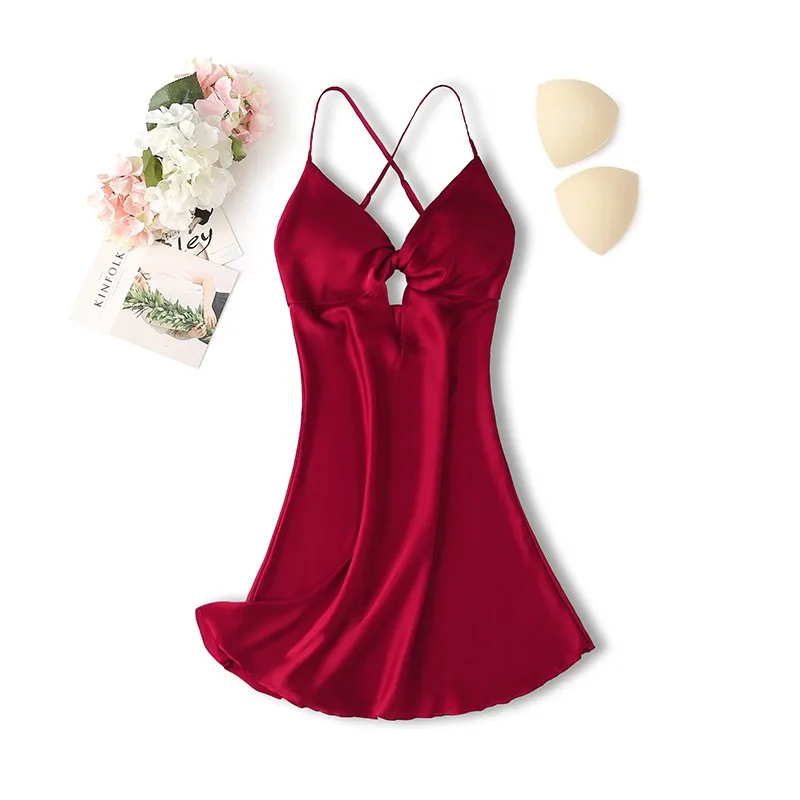 Комплект одежды для сна Женский цвет бордовый летний M-XXL-кимоно тонкий с