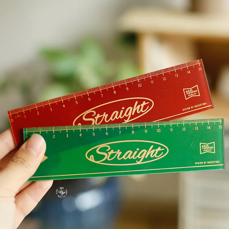 

Simple Gilding Acrylic Ruler Student Creative Learning Tools Vintage 15cm Straight Ruler Stationery Kawaii School Supplies