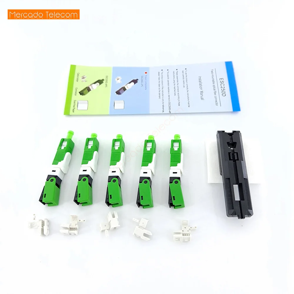 High Quality 100, 200PCS/Lot FTTH ESC250D SC APC & SC UPC Single-Mode Fiber Optic Quick Connector FTTH SM Optic Fast Connector
