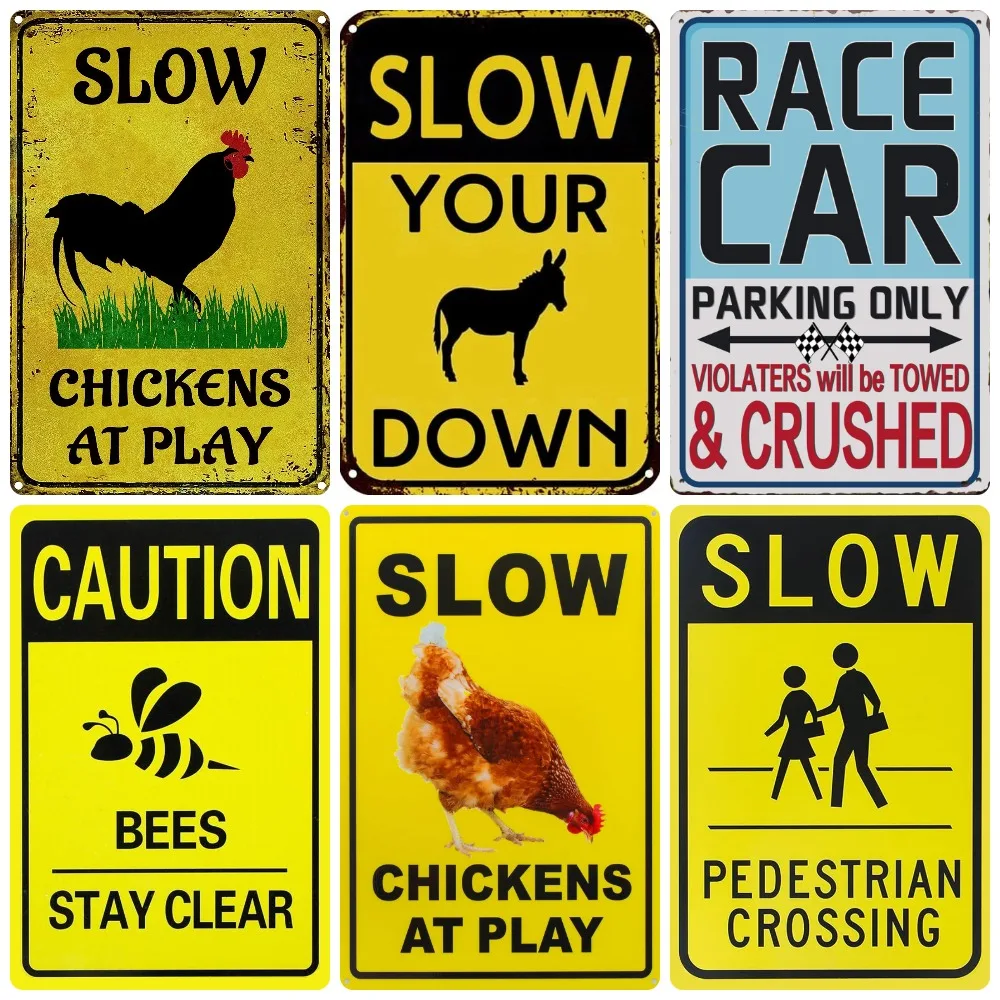 Винтажный металлический знак без парковки предупредительный постер