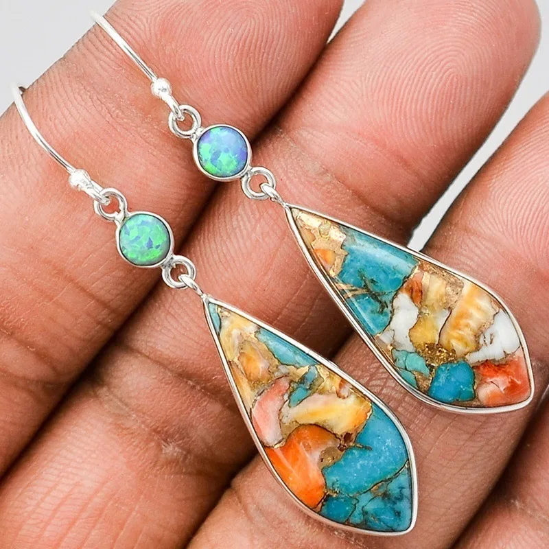 

Retro Colorful Glazed High-Level Earrings For Women Sparkling Ear Cuff Clip Earrings Party Jewelry Gifts