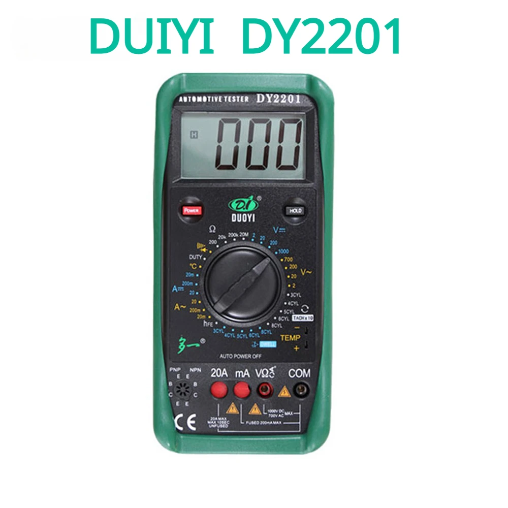 

Цифровой мультиметр DUOYI DY2201, автомобильный ампервольтметр 500-10000 об/мин