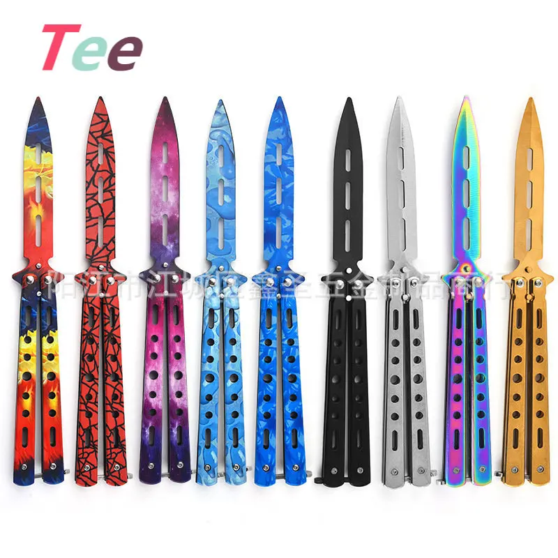 

Портативный складной нож-бабочка CSGO Balisong, тренировочный карманный нож из нержавеющей стали, тренировочный инструмент для улицы