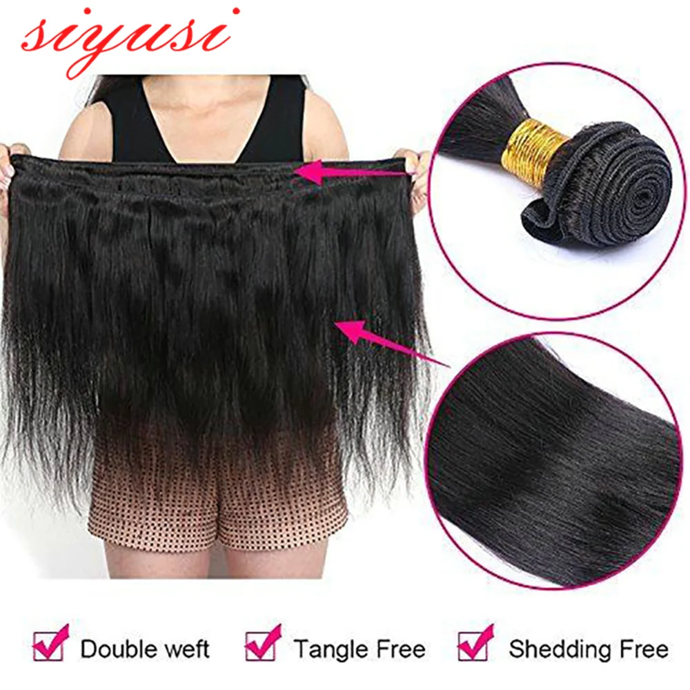 Indian Straight Human Hair Bundles Natural Black For Women Bone Straight Hair Extensions 1/3/4 Bundles Hair Vendors Wholesale