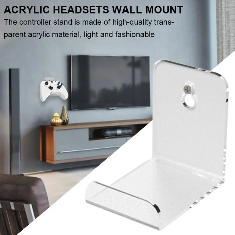 

Game Controller Holder Wall Mounted Acrylic Headset Stand Hanger Space Saving Gamepad Holder Universal Wall Mount For PS4 O