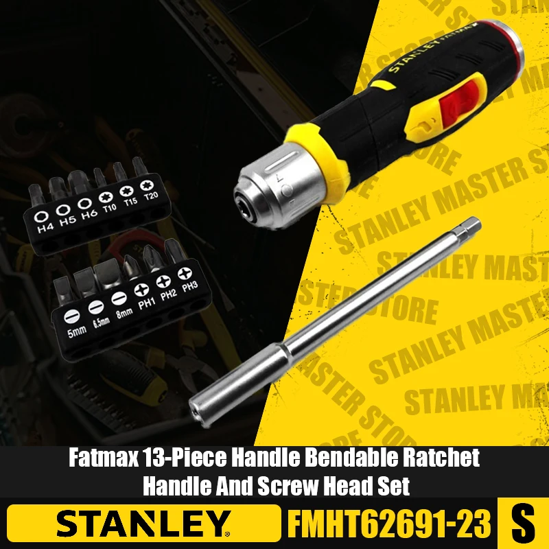

STANLEY FMHT62691-23 Fatmax, ручка из 13 предметов, гибкая ручка с храповым механизмом и набор винтовых головок, наборы ручных инструментов