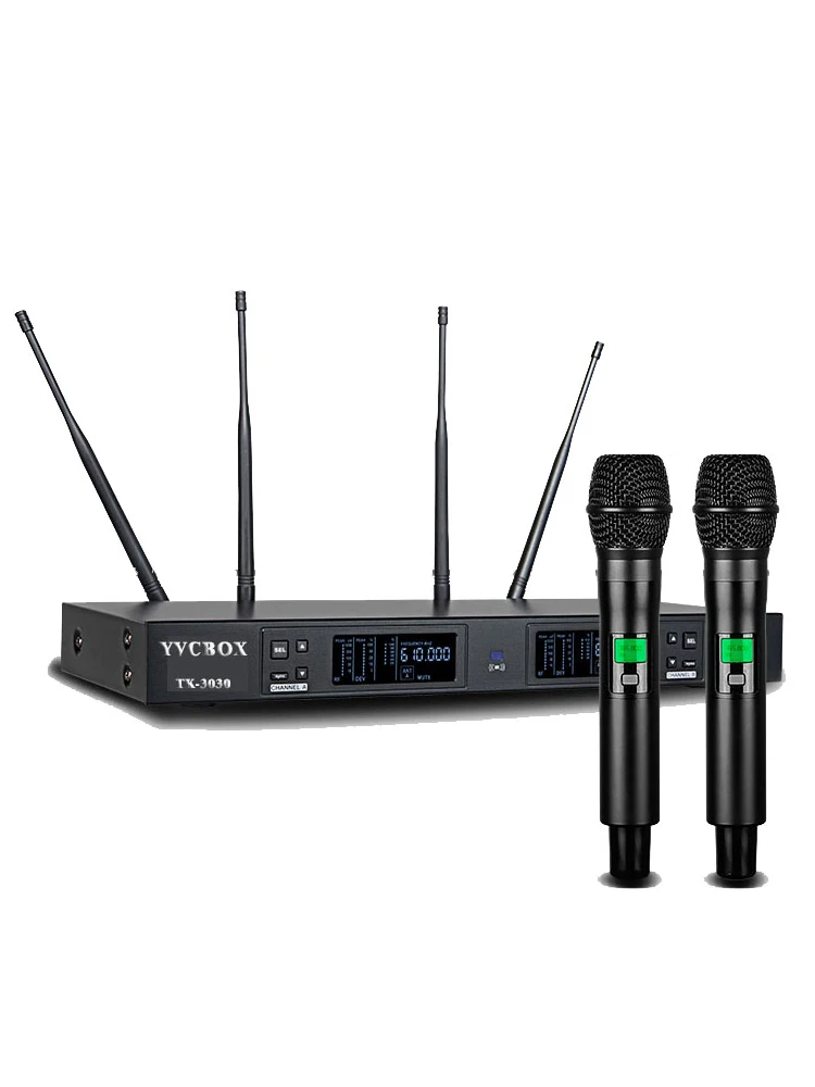 

2 Channel Of Hybrid Antenna UHF Cordless Combo Dynamic Wireless Microphone Set Mixer For Karaoke