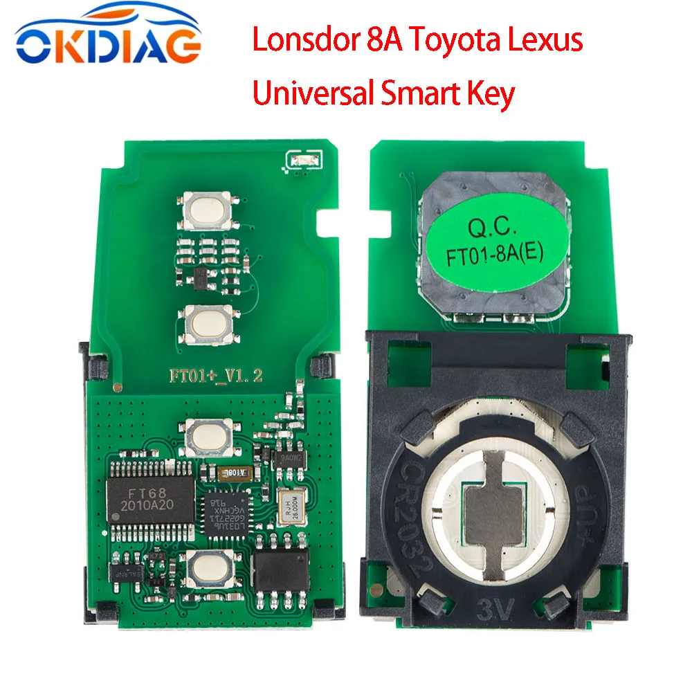 Lonsdor 8A For Toyota & Lexus Universal Smart Key For K518 and KH100 Auto Key Programmer Support Many Models Multiple Frequency